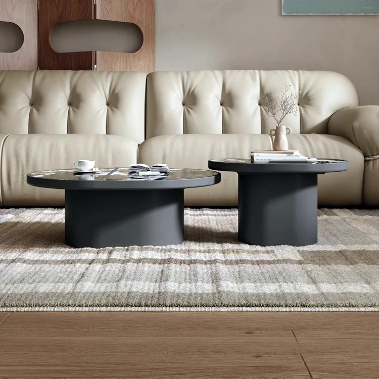 

ls 04 Italian minimalist coffee table combination household high-end microcrystalline stone designer creative round coffee table