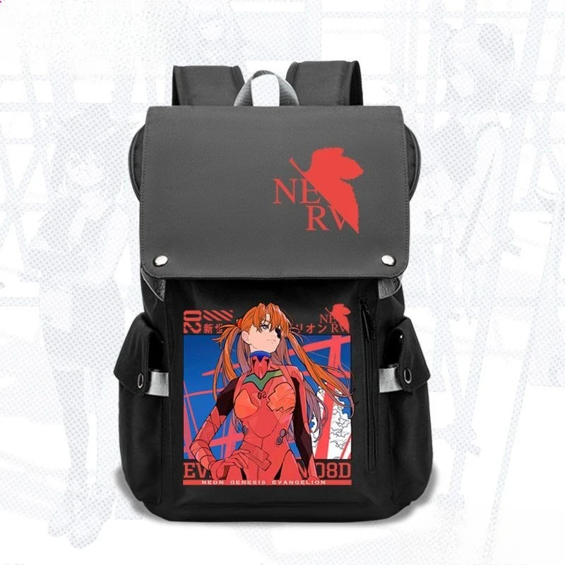 NEON GENESIS EVANGELION Ayanami Rei Asuka Langley Soryu bolsa escolar bidimensional para estudantes mochilas casuais masculinas e femininas