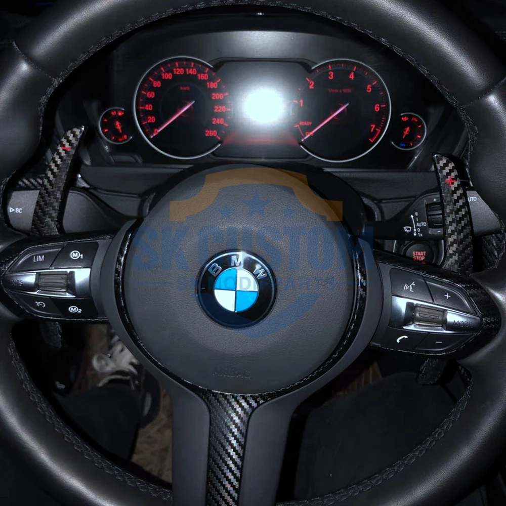 SK CUSTOM คาร์บอนไฟเบอร์พวงมาลัย Paddle Shifters สําหรับ BMW F36 F21 F22 F32 F30 F02 F80 F11 F06 F20 F23 F10 F12 F26 F15 M3 M4
