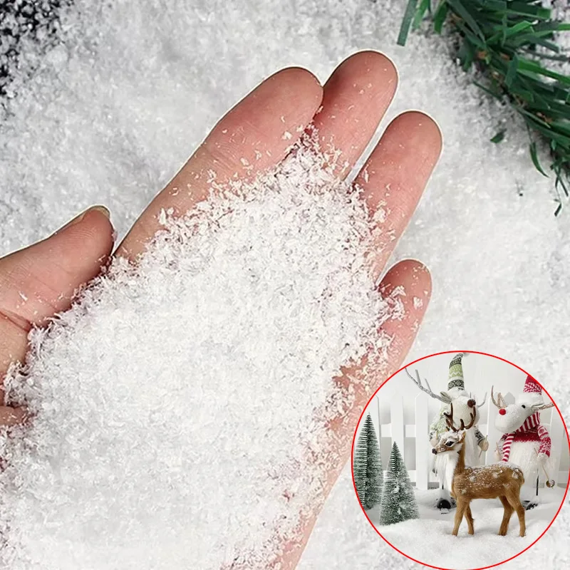 Simulation Artificial Fake Snow Powder for Christmas Decor Building Sand Table Winter Scene Making Material Diorama Kits 30g/bag