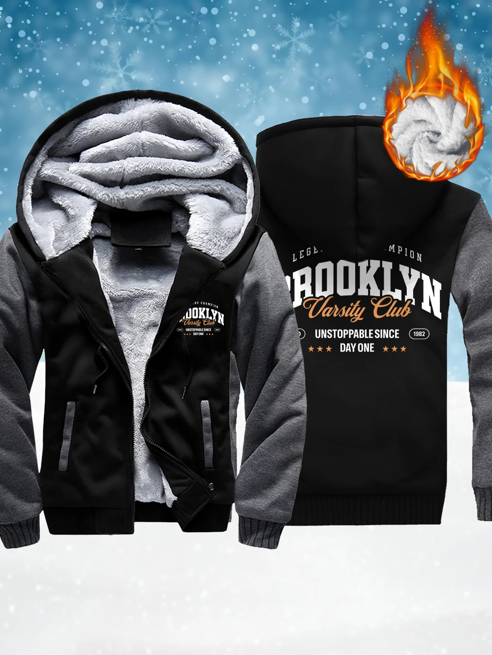 

Brooklyn Vaisty Club мужские утепленные пальто с принтом зимние флисовые теплые куртки на молнии ветрозащитная термо верхняя одежда мужская одежда