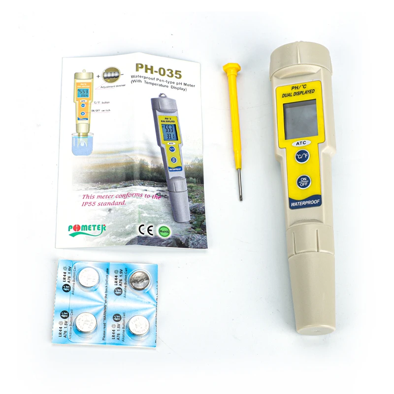 مقياس درجة الحموضة الرقمي المحمول عالي الجودة مقاوم للماء