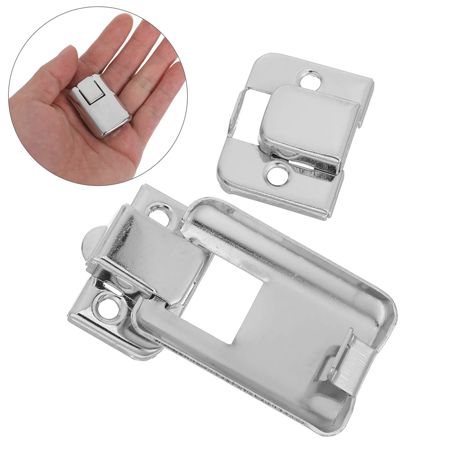8 Cierres de Metal para Cajas de Madera, Cierres a Presión Plateados Pequeños, Herrajes Decorativos para Joyería, Embalaje de Regalos y Almacenamiento