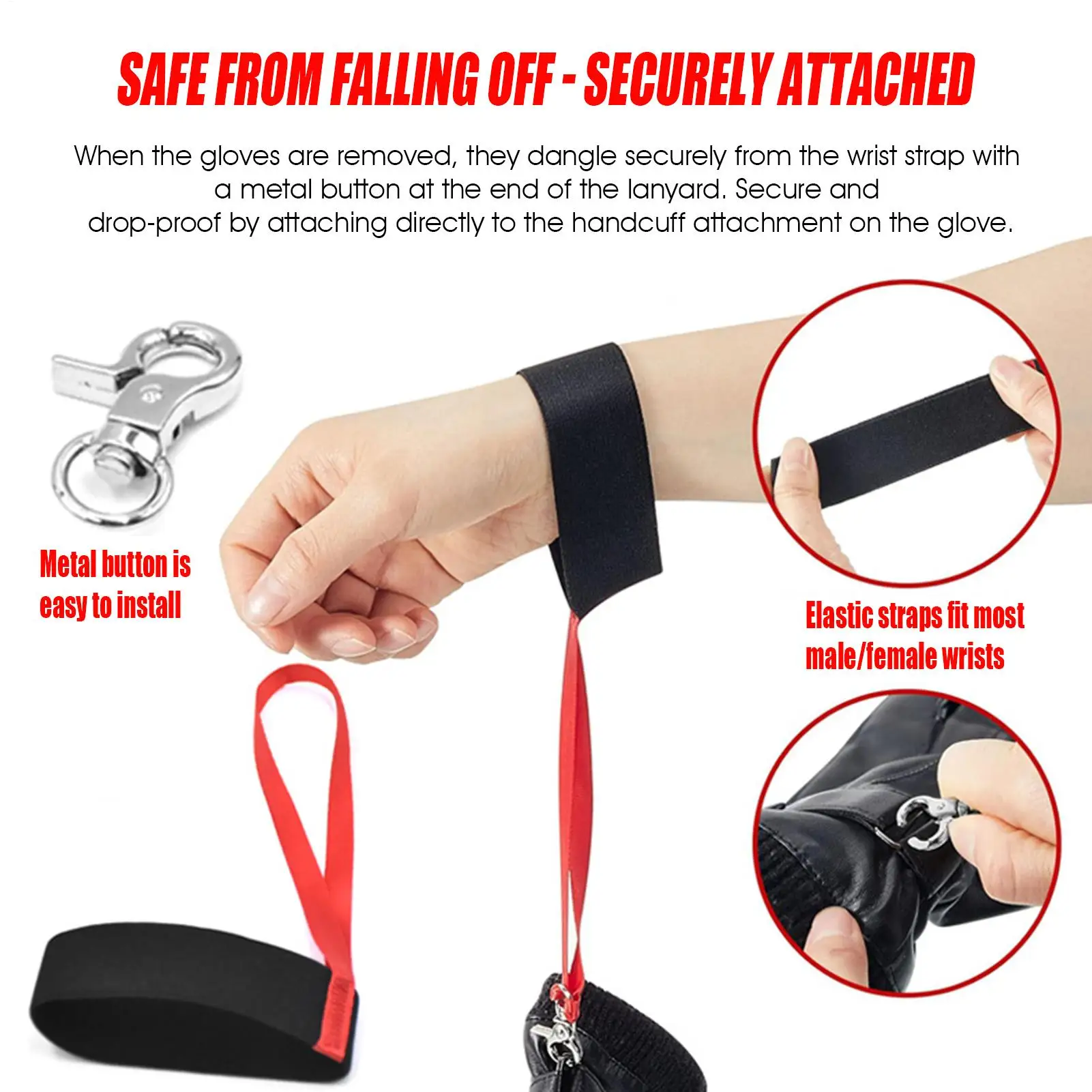 

4pcs Ski Glove Straps Elastic Anti-Lost Lanyard for Snowboard & Mountaineering Gloves Accessories, Outdoor Sports, Wrist Straps