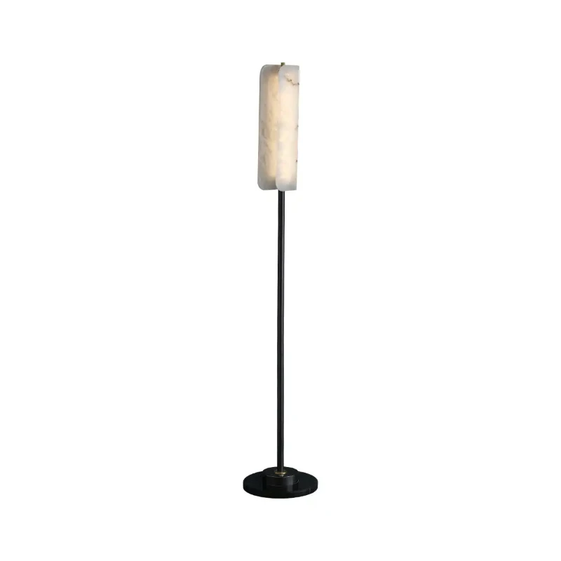 

Contemporary Luxury Light Emitting Diode Floor Lamp with Marble Base and Stone Shade