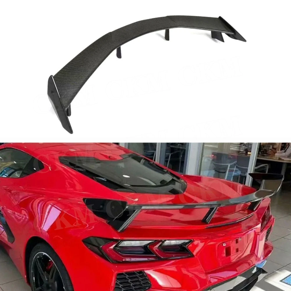 

CKMUUER Carbon Fiber for Chevrolet Corvette C8 2020-2021 Car Trunk Spoiler Rear Wing Tailgate Rear Trunk Spoiler Lip