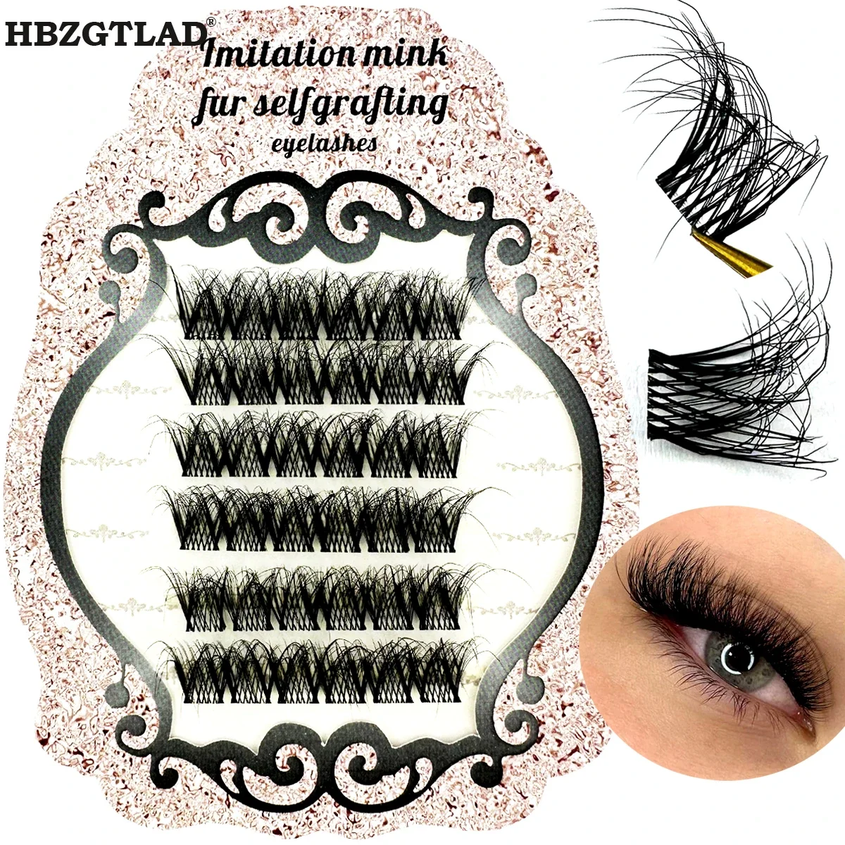 AMSDCN Lashes Clusters D Curl Volume Fluffy Clusters Lashes Wispy Individual Lashes Extensions DIY Eyelashes Makeup