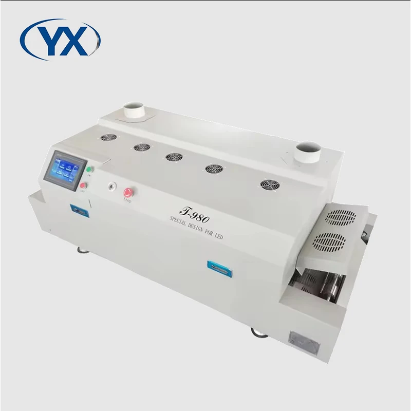 Línea de montaje SMT Soldadura ininterrumpida LED y componentes BGA Máquina de horno de soldadura T980