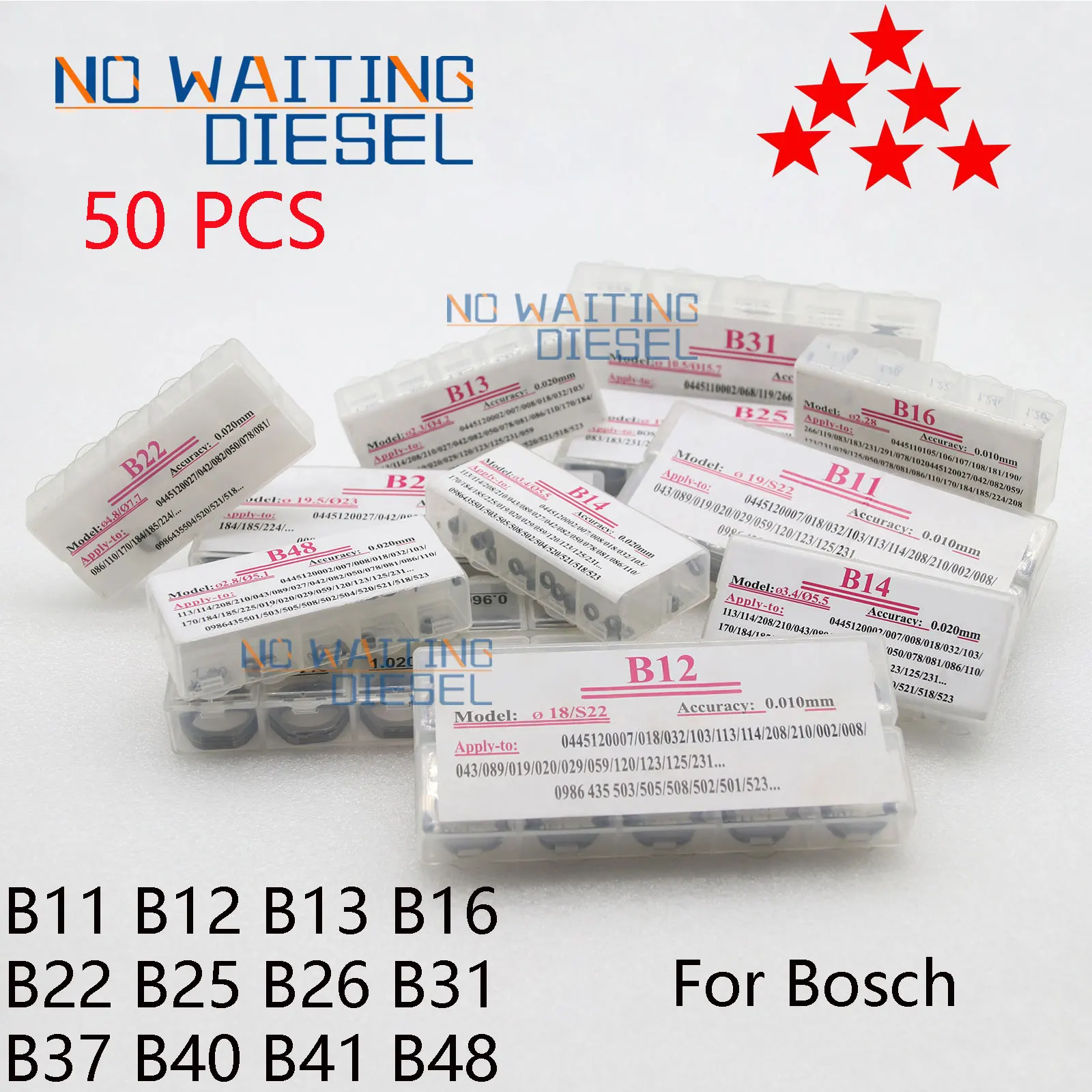 50 PCS B26 B31 B37 B40 B41 B48 B11 B12 B13 B16 B22 B25 Valve Adjustment Shim b22 b25 b26 b31 For Bosch Valve Shim