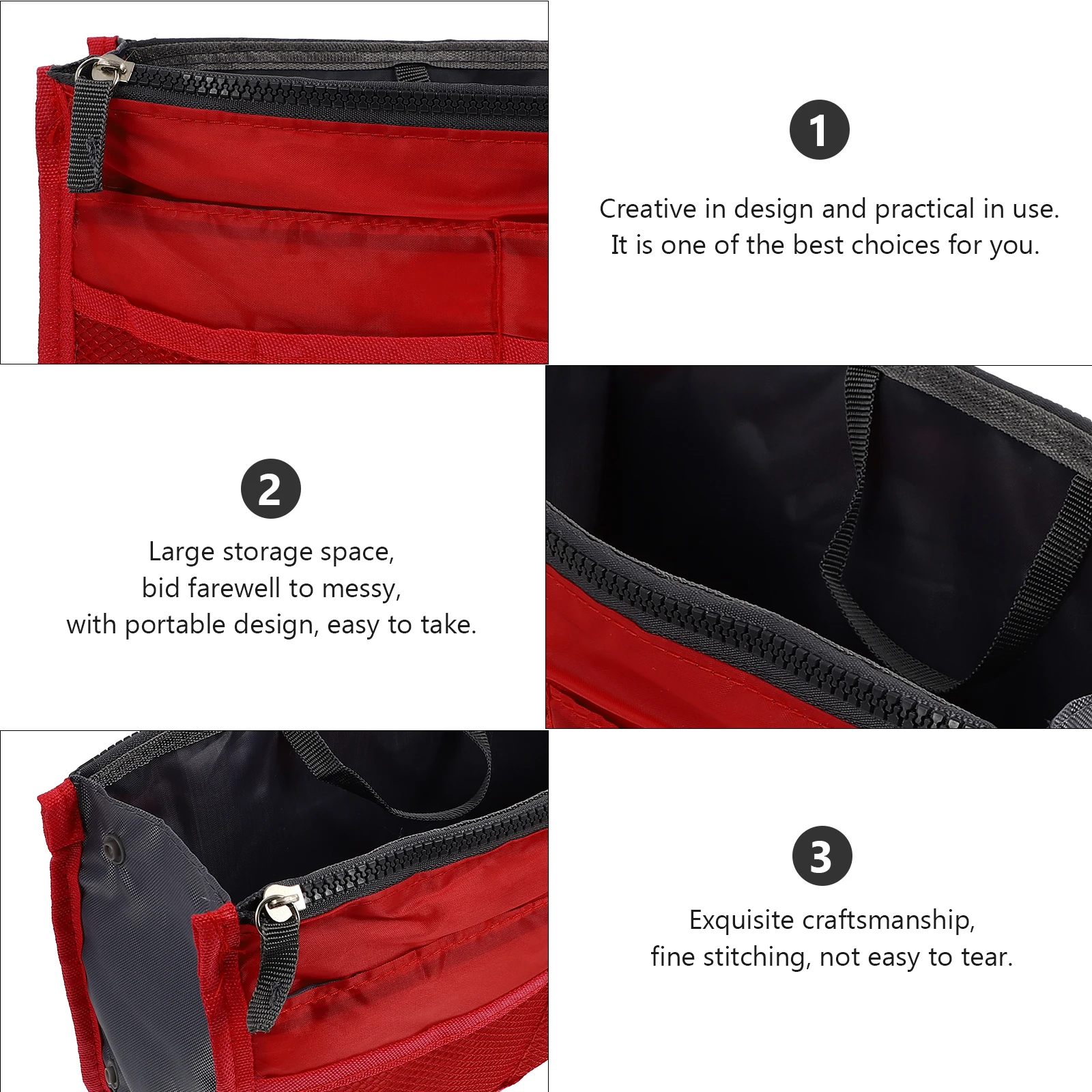 

Handbag Liner Large Makeup Toiletry Travel Messenger with Hook Nylon Man Toiletries