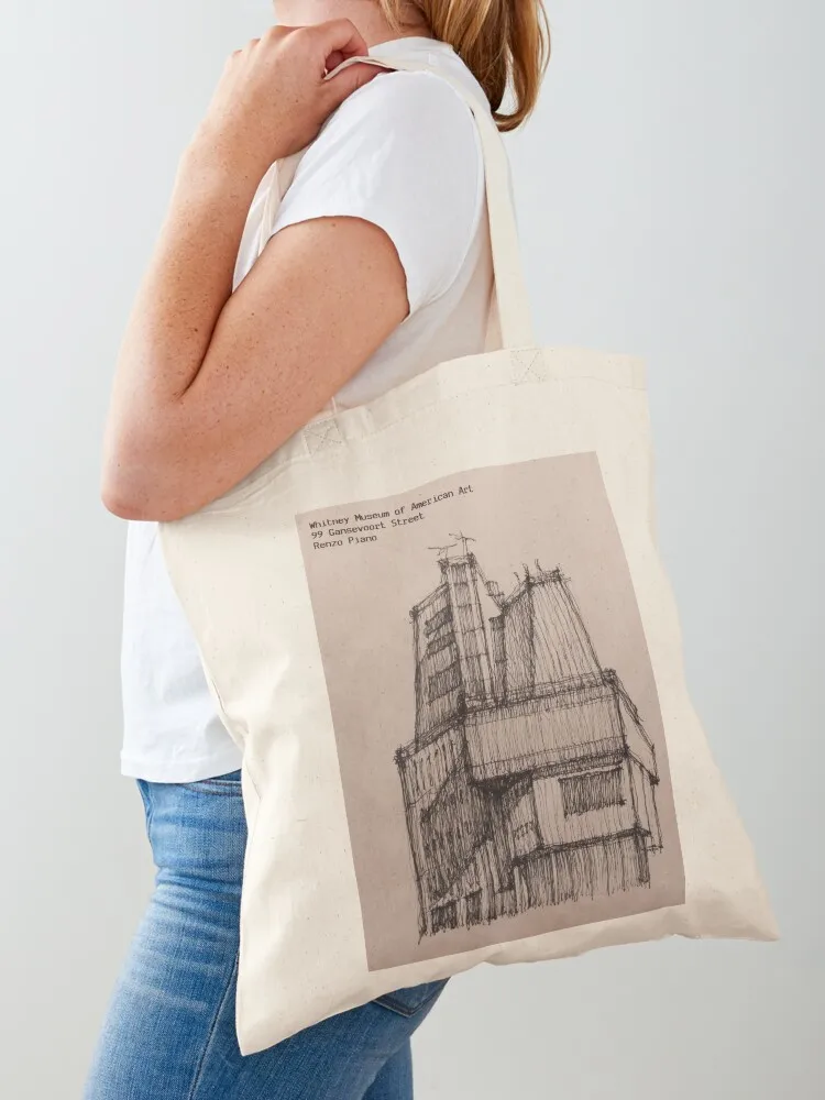 

Renzo Piano - The Whitney Sketch Tote Bag Canvas shoulder bag ecological bags Canvas stote bag Women's beach bags