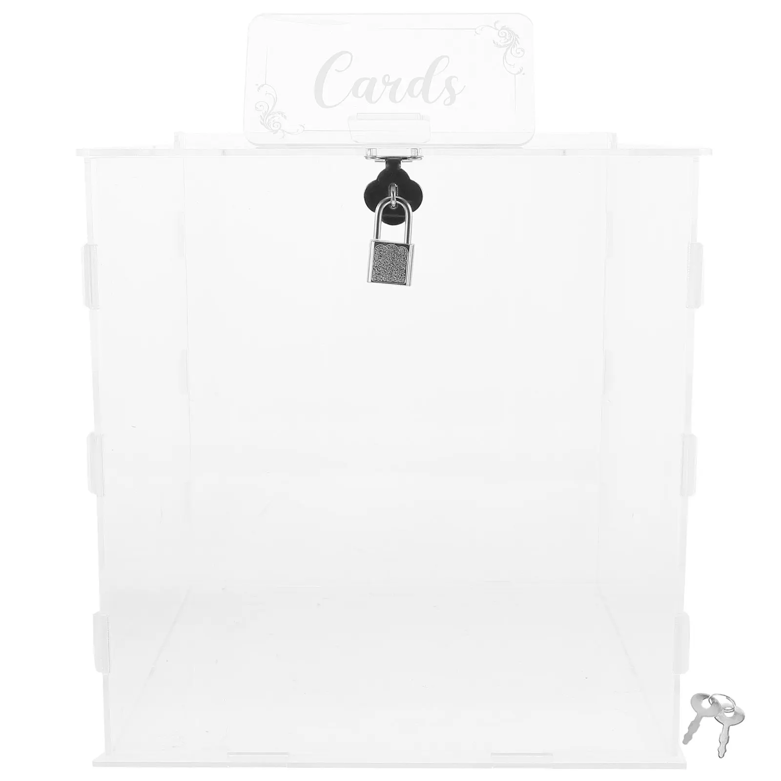 Acrylic Wedding Card Box Holder Clear Lockable Large Party Reception Gift Envelopes Money Cards Storage
