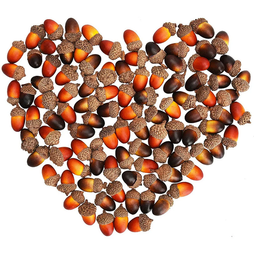 100 Pcs Home Vase Filler Decor Fake Fruit Ornament Holiday Decorations Acorn Christmas Acorns