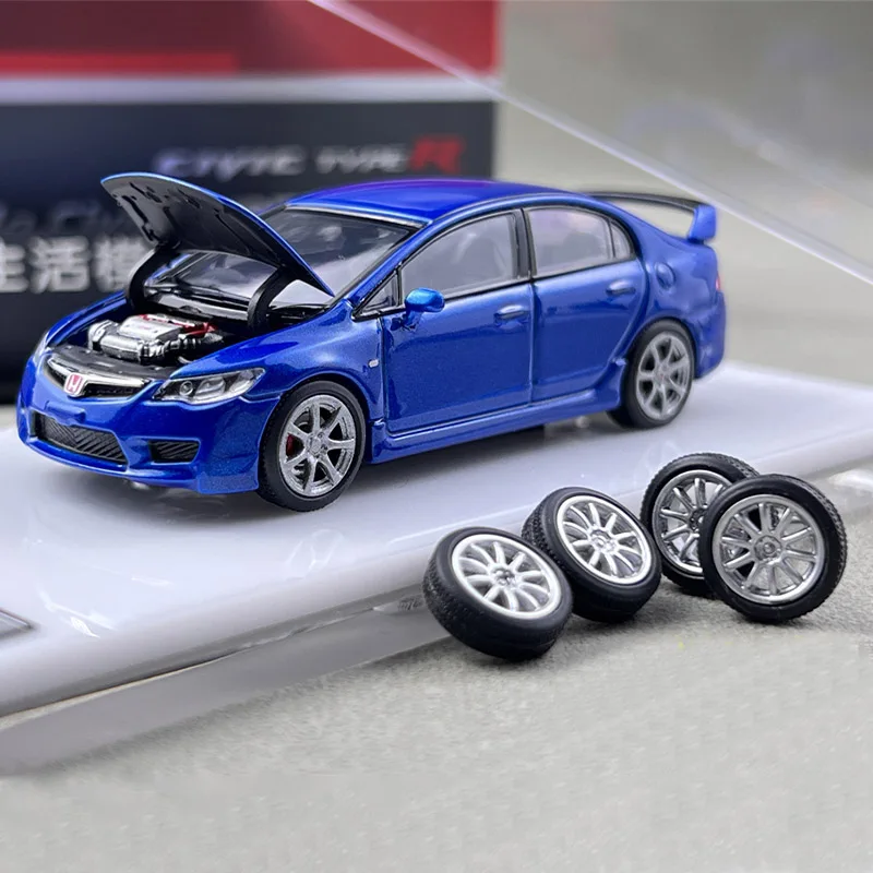 Diecast Originele Schaal 1:64 Civic Type R FD2 Simulatie Legering Model Auto Ornament Statische Display Collectible Toy Gift Souvenir