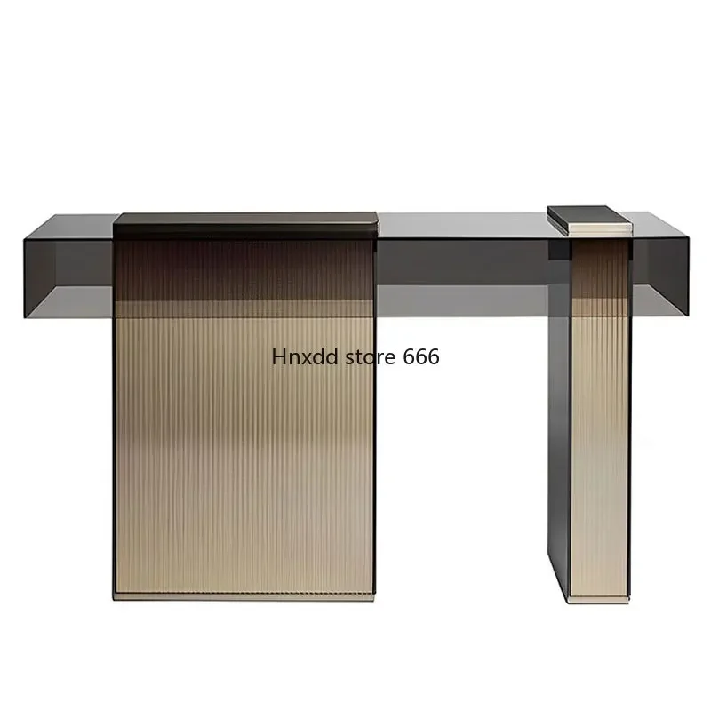 Acrylic entrance table art high-end tempered glass narrow strip case