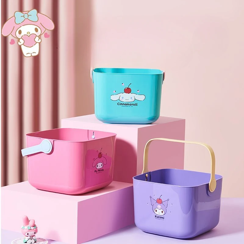 New sanrio my melody kuromi cinnamoroll cartoon drain basket bath portable blue multi-functional large capacity drain basket