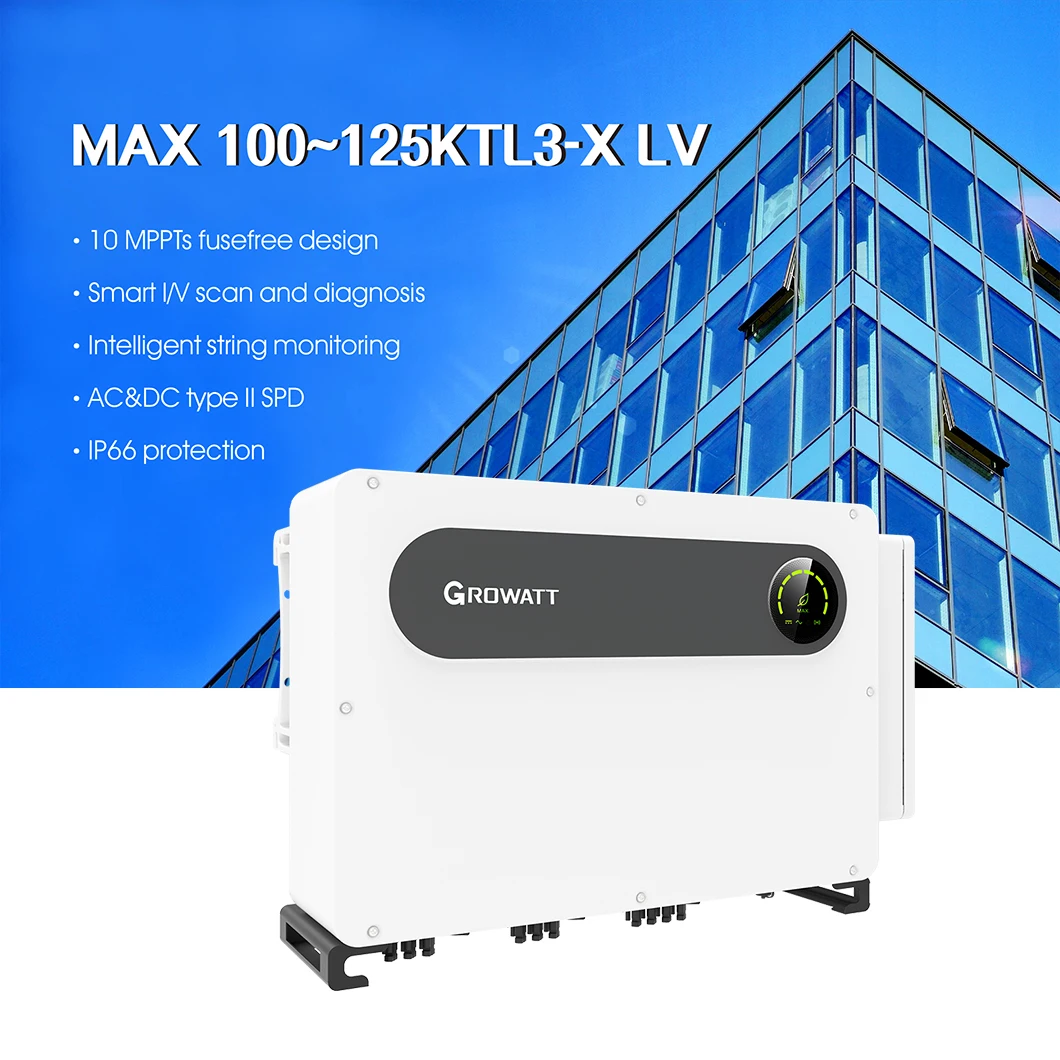 MAX100-125KTL3-X อินเวอร์เตอร์พลังงานแสงอาทิตย์อินเวอร์เตอร์พลังงานแสงอาทิตย์แบบกริด125KW 120KW 100KW 110KW