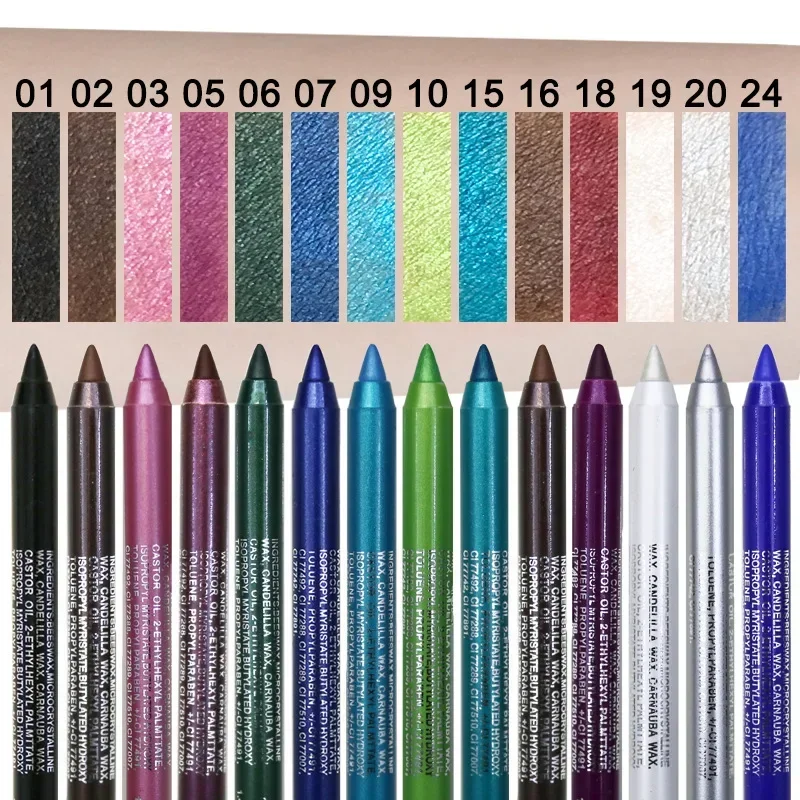 6 Kleuren Langdurige Eyeliner Potlood Waterdicht Pigment Blauw Bruin Zwart Eyeliner Pen Vrouwen Mode Kleur Oogmake-Up Cosmetisch