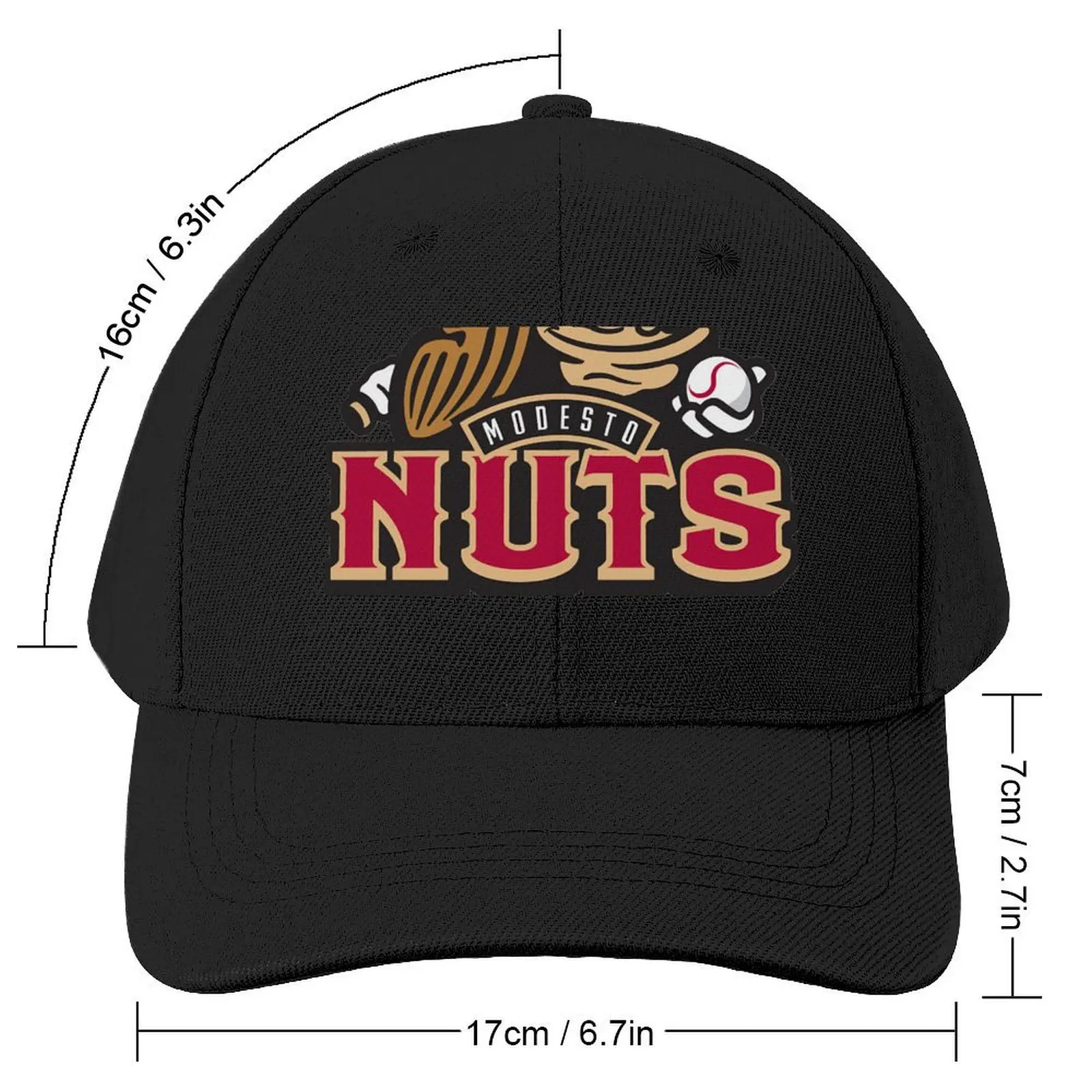 Modesto Nuts Classic Baseball Cap Thermal Visor Bobble Hat Beach Bag Golf Hat Baseball For Men Women's