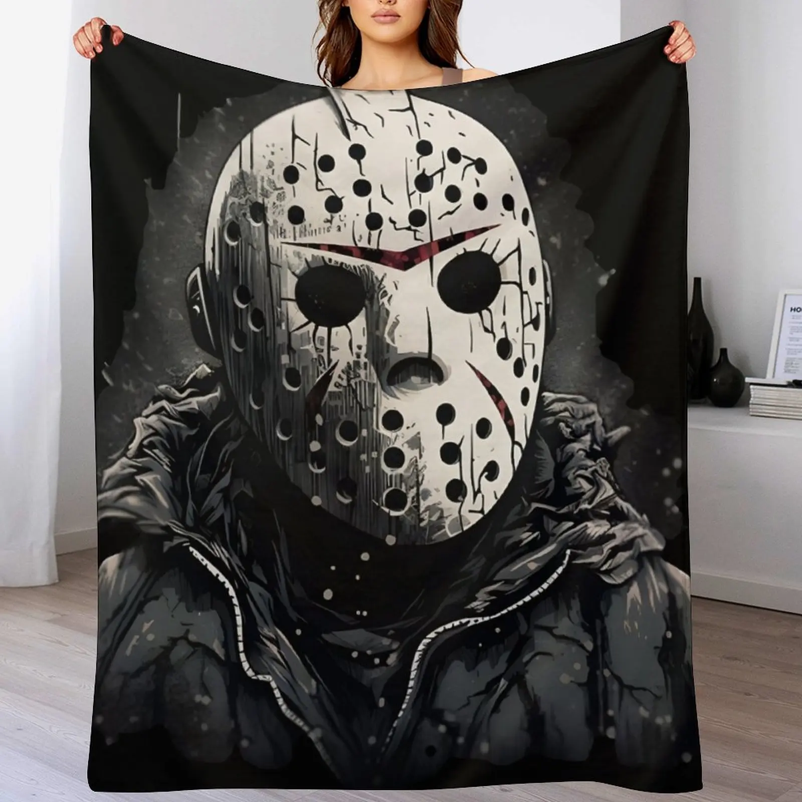 Jason Voorhees Inspired Throw Blanket Summer Vintage Blankets