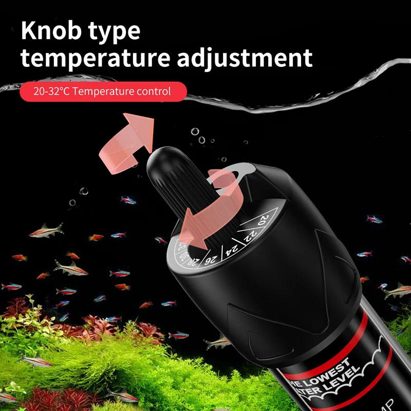 110v 220v adjustable temperature thermostat heating rod 25W 300W constant temperature control aquarium fish tank water heating
