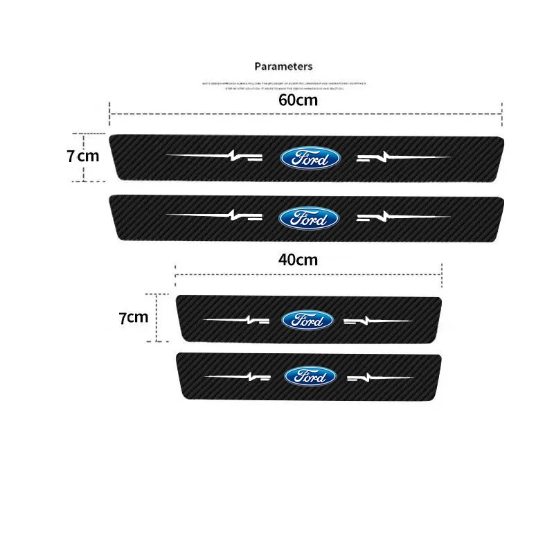 Car Door Sill Protector Strips Rear Trunk Sticker for Ford Mustang Fiesta F150 Edge Explorer Ranger Focus Mondeo Ecosport Escort