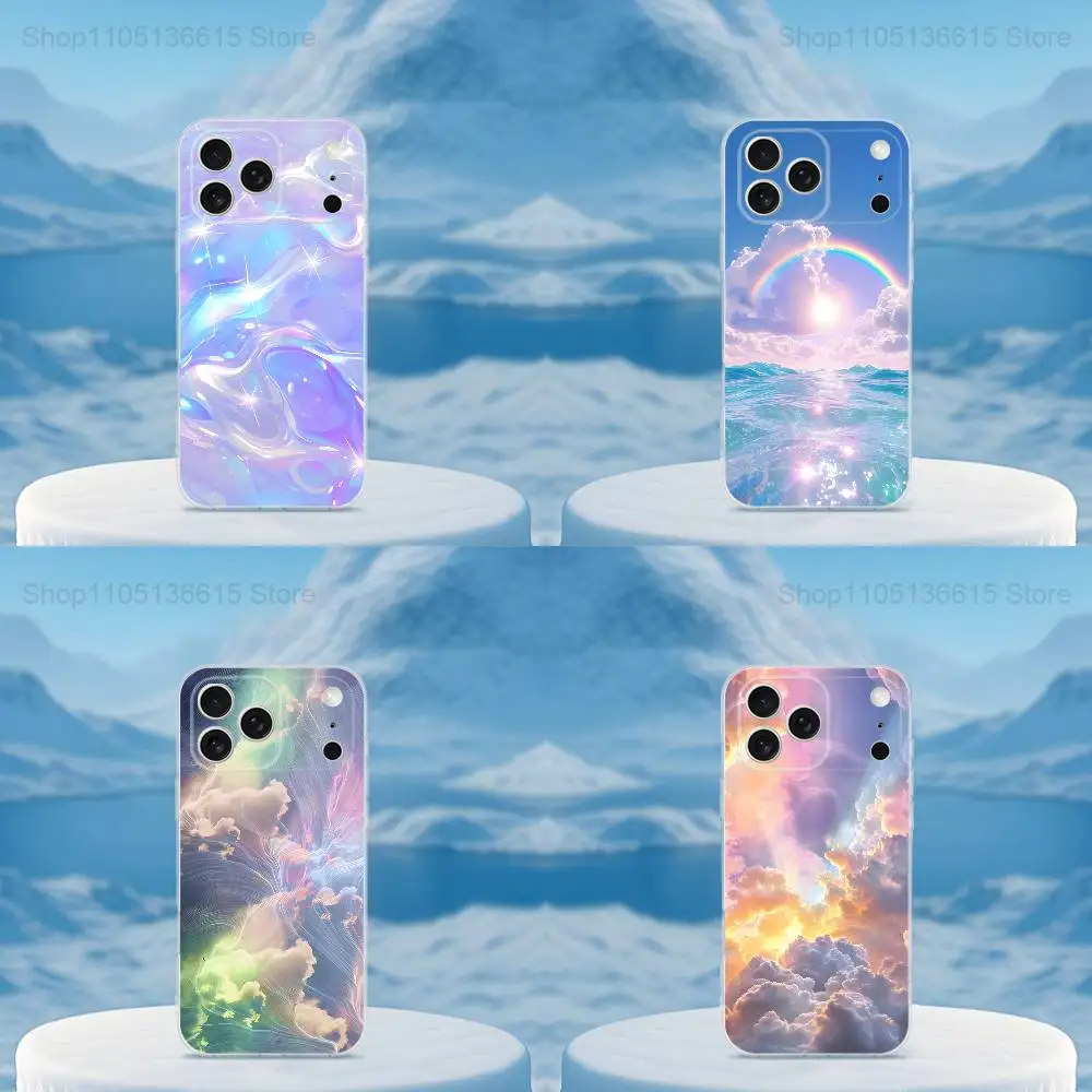 

Dream Pink Rainbow Phone Case For iPhone 16,15,14,13,12,11,17 Pro,Max,Plus,X,XS,XR,SE,Mini Transparent Soft Cover