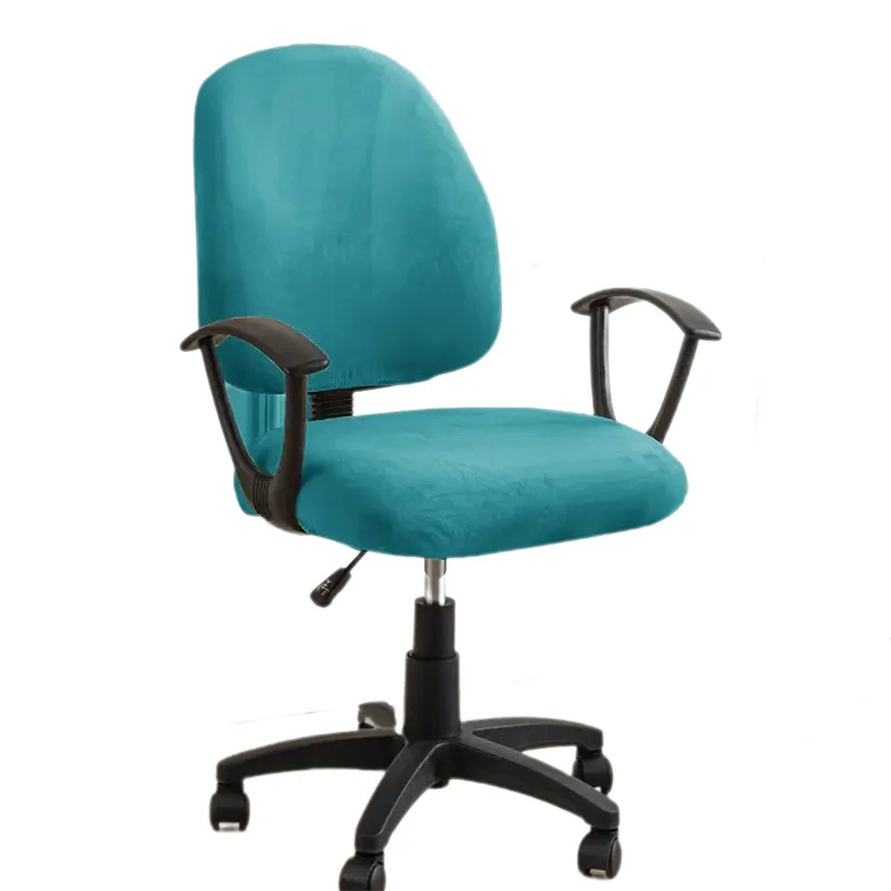 2pcs Velvet Office Chair Cover Elastic Dust-proof Gaming Chair Slipcover Solid Color Computer Chairs Seat Cover Decor for Home