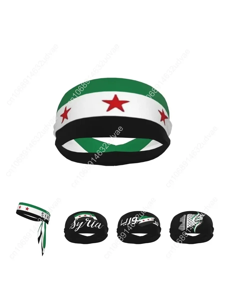 

Syrian Sport Sweatbands Flag of Syria Sweat Headband Gym Fitness Hair Bandage Anti-slip Hair Sweat Bands