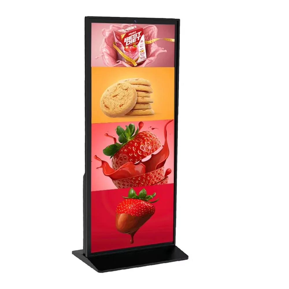 

70 inch indoor touch screen totem lcd advertising kiosk CMS software to splicing use digital signage and displays