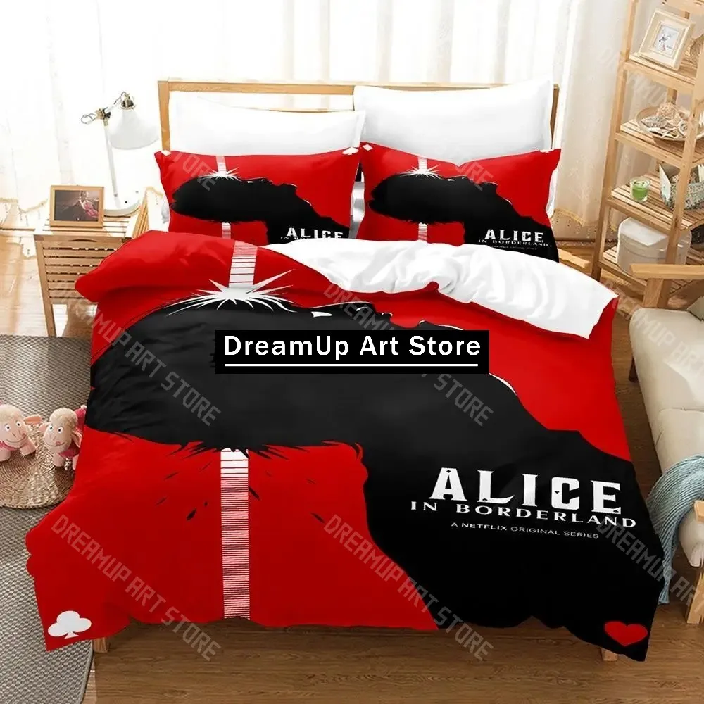 3D Printed Alice in Borderland Bedding Set for Boys Girls Duvet Cover Pillowcase Twin Queen King Full Single Double Sizes