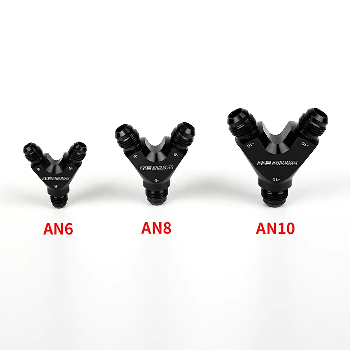 

High Quality AN6 AN8 AN10 Y Adapter Block Male Thread Fuel Hose Fitting Adapters Tee oil pipe joint Universal Aluminium