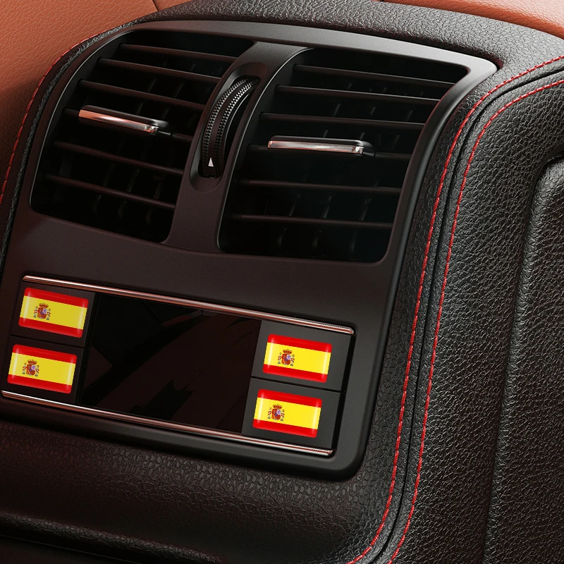 에폭시 스페인 국기 스티커, 자동차 인테리어 장식 데칼, 혼다 아우디 BMW 기아 닛산 도요타 폭스바겐 르노 배지 1, 10 개, 20 개