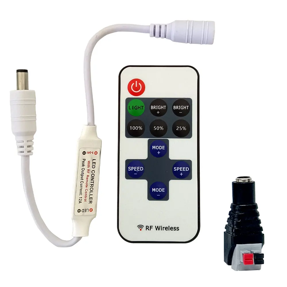 Led DIM Controller Dimmer Wireless RF Remote Control 9/11/14 Keys for Single Color COB LED Strip Light PWM Dimming Switch 5V-24V
