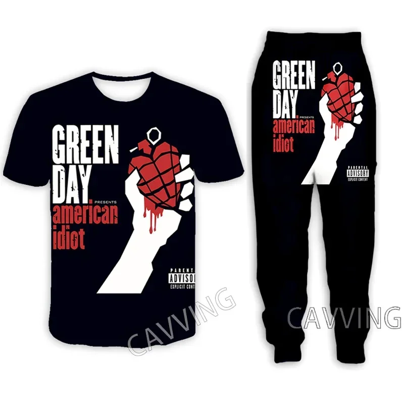 Green-Day  Rock  3D Print Casual T-shirt + Pants Jogging Pants Trousers Suit Clothes Women/ Men's  Sets Suit Clothes