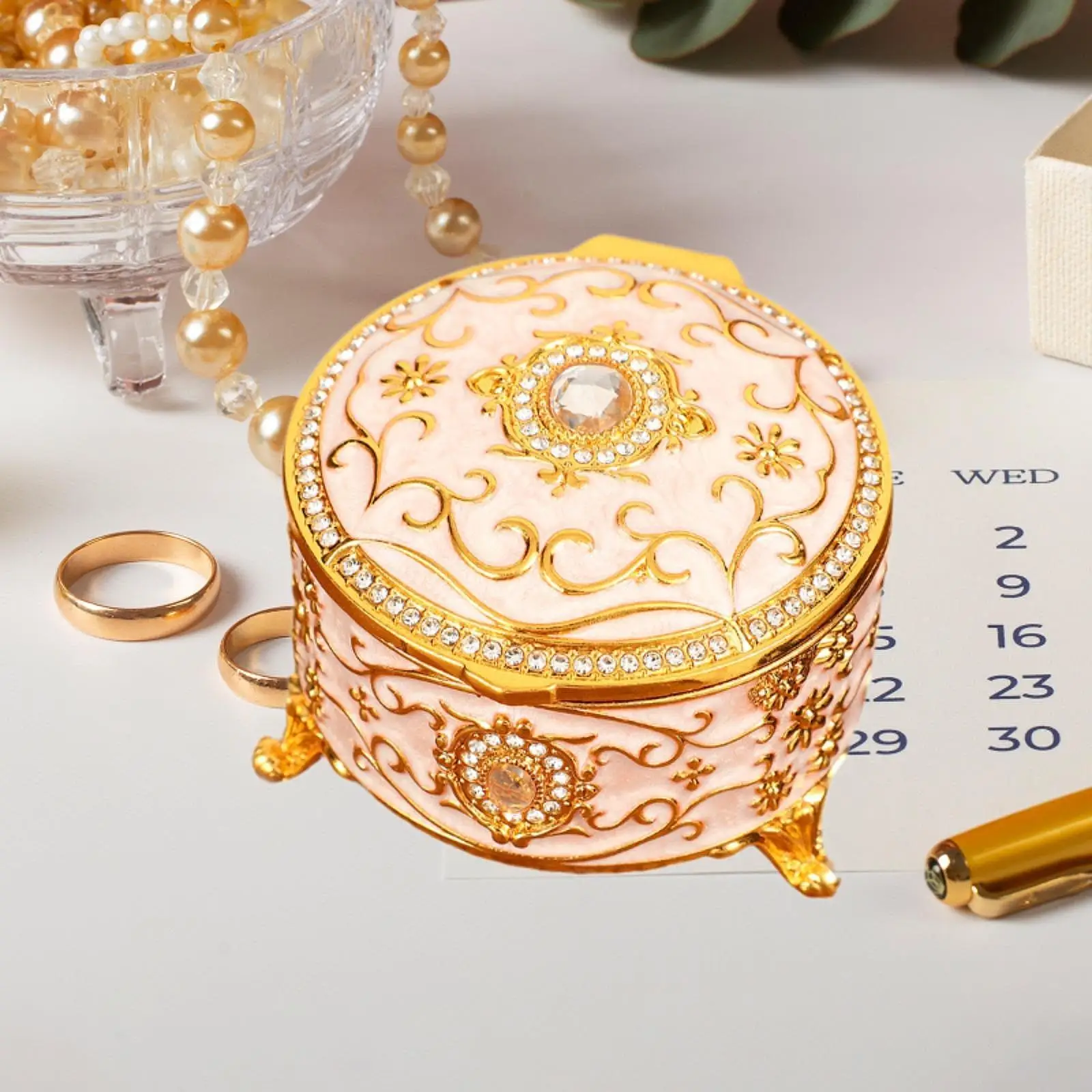 

Футляр для ювелирных изделий, настольная декоративная маленькая шкатулка для драгоценностей для подвесок, колец, браслетов