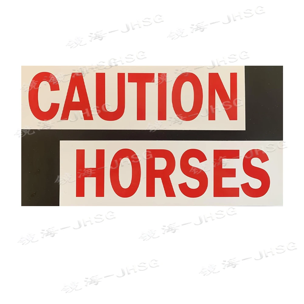 

Caution Horses Sticker Vinyl Decal (2 Sticker Set, 1 Of Each) 10" X 3" Horse Trailer Safety Sign (PS173)