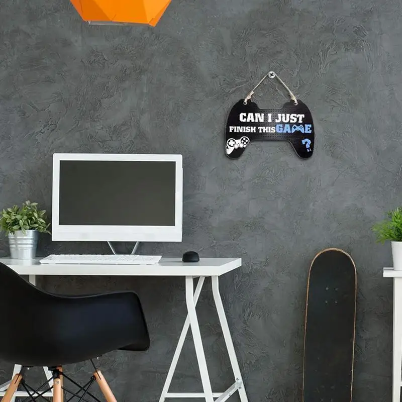 Boys Gamer Room Decor Can I Just Finish This Game Funny Wall Decor Kids Game Room Accessories Novelty Game Controller Shaped