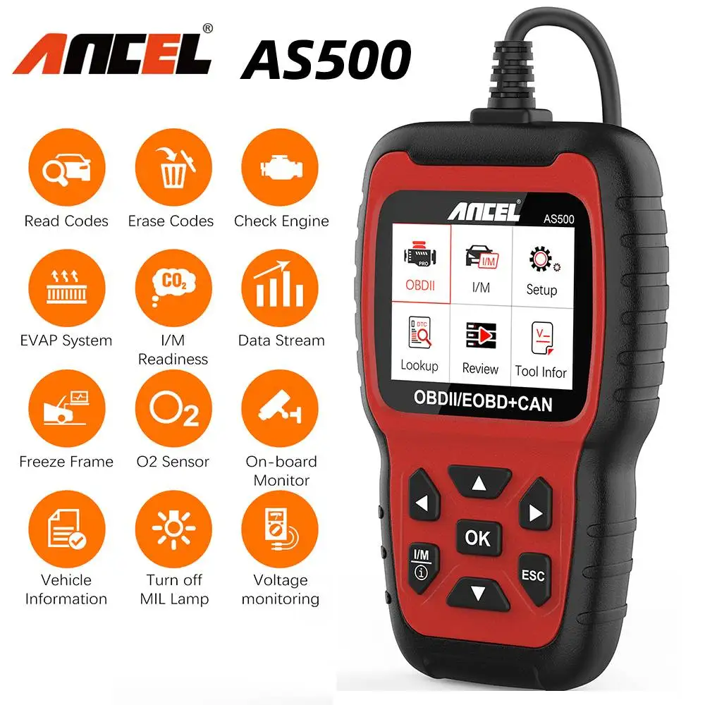 

Ancel AS500 OBD2 сканер проверка двигателя считыватель автомобильных кодов многоязычный OBD2 автомобильный диагностический инструмент пожизненное бесплатное обновление PK KW850