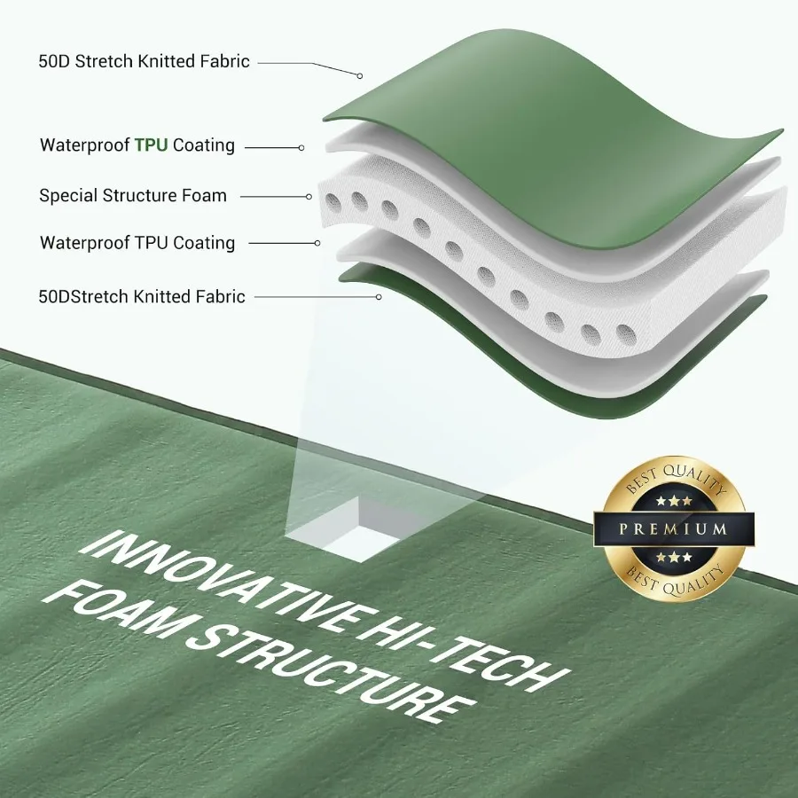 وسادة نوم ذاتية النفخ من رغوة الهواء مع مضخة كهربائية مدمجة للتخييم في الهواء الطلق 4 فصول 4 بوصة رغوة الذاكرة سميكة للغاية #2