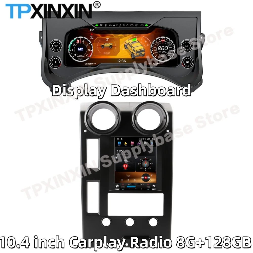 For Hummer H2 2003~2009 Display Dashboard Digital Performance LCD Speed Table Radio Android 15 GPS Navigation Carplay Head Unit