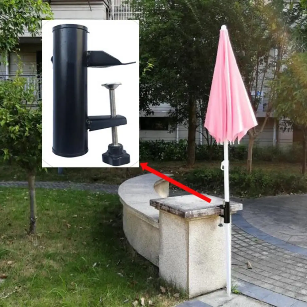 Umbrella Parasol Holder for Square Balcony Railing Patio Support Stand Bracket