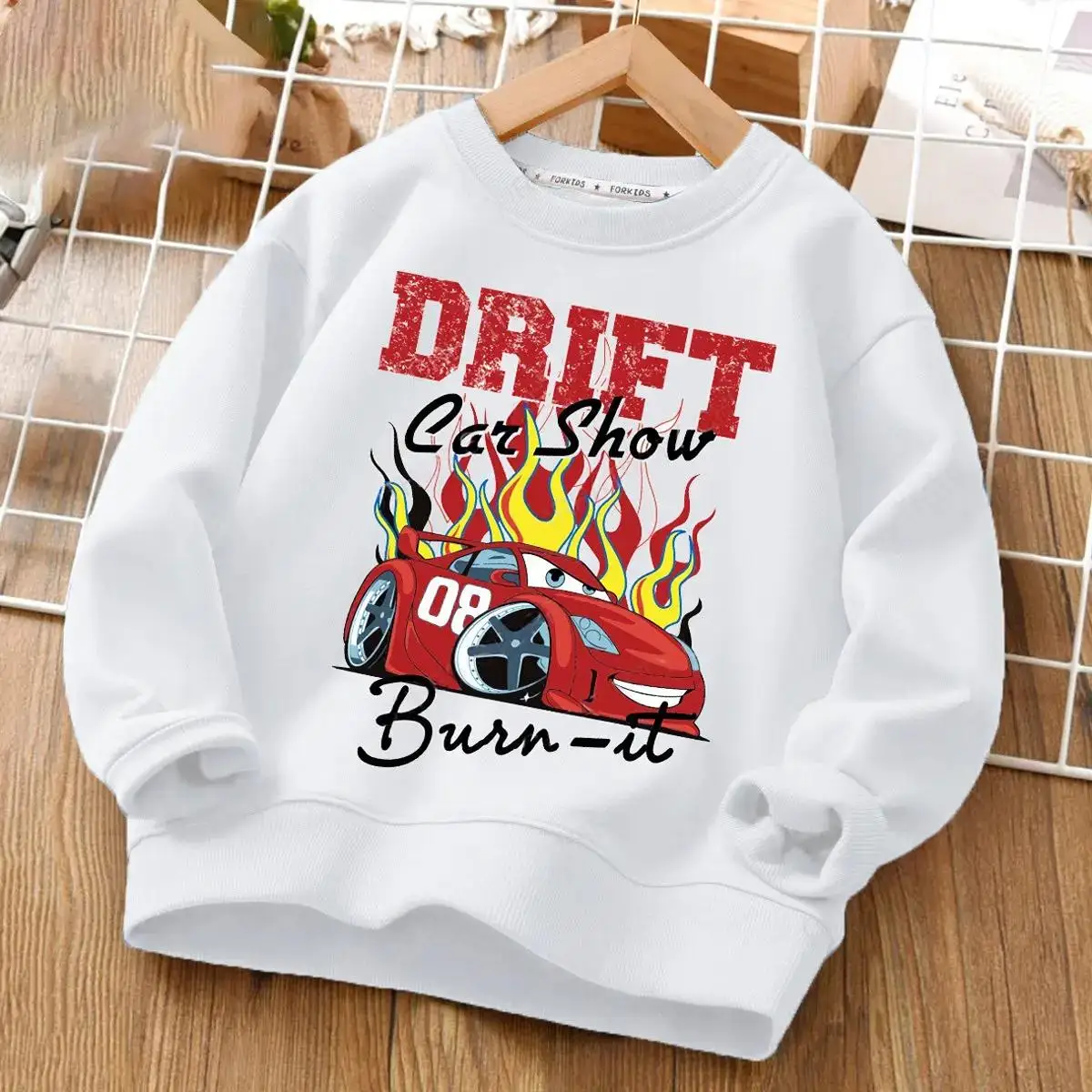 Autumn Girl Boy Sweatshirts Children Cartoons Kawaii Print Disney Cars Hoodies Kid Pullover Casual Kids Clothes Fashion Tops