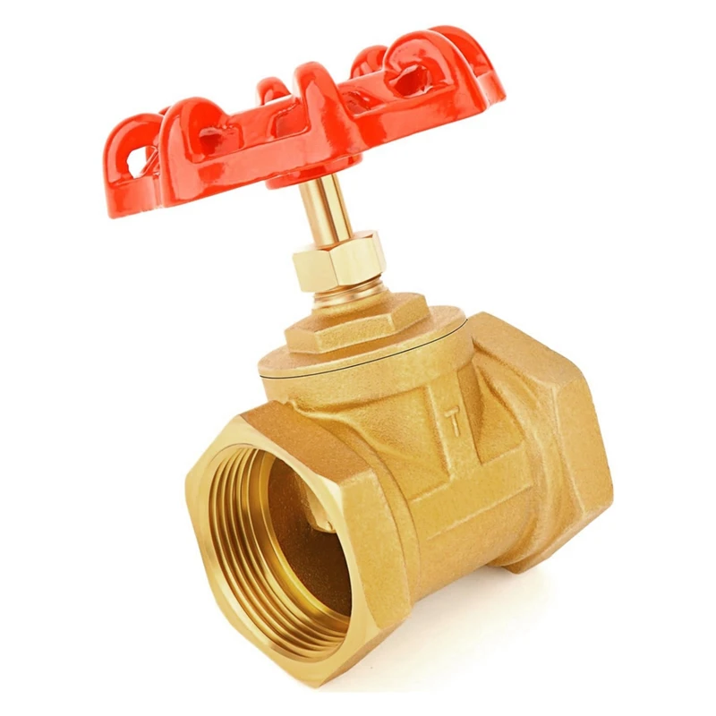 1PCS Brass Industrial Gate Valve, DN25 1Inch NPT Female With Wheel Handle, Heavy Duty Gate Valve Tool For Water,Oil, Gas