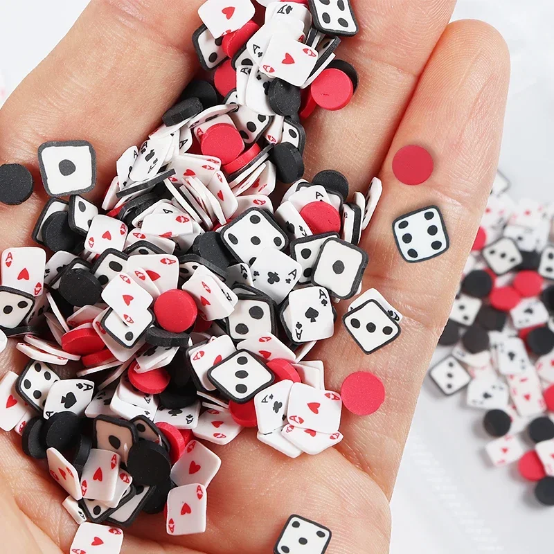 Poker Polymer Clay Fatias de Cartas de Jogo Flocos, Enchimento de Resina Epóxi Boca, Epóxi Silicone Pingente, Suprimentos DIY, 10g