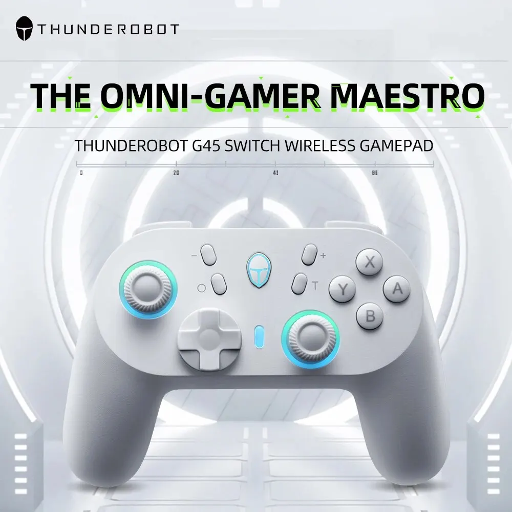 ThundeRobot G45 Pro Gamepad Gaming, kontroler Gaming efek Hall Built-in NFC untuk beralih Windows PC TV uap