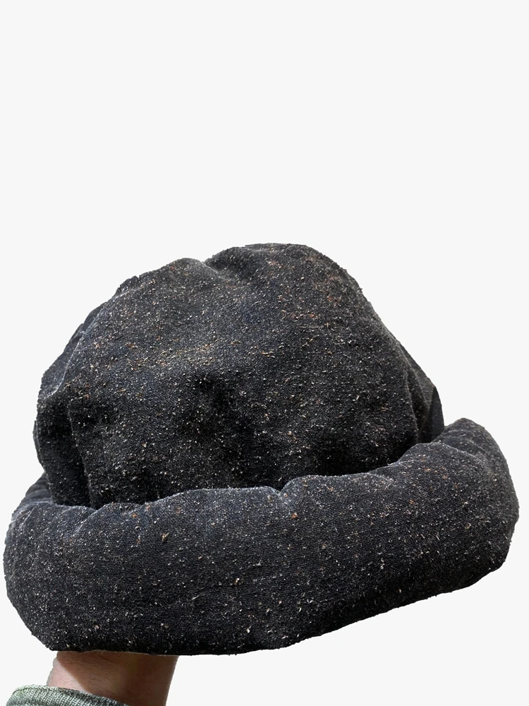 

High Quality Niche Designer Style Plant Dyed Distressed Beret Vintage Linen Black Men's and Women's Hats