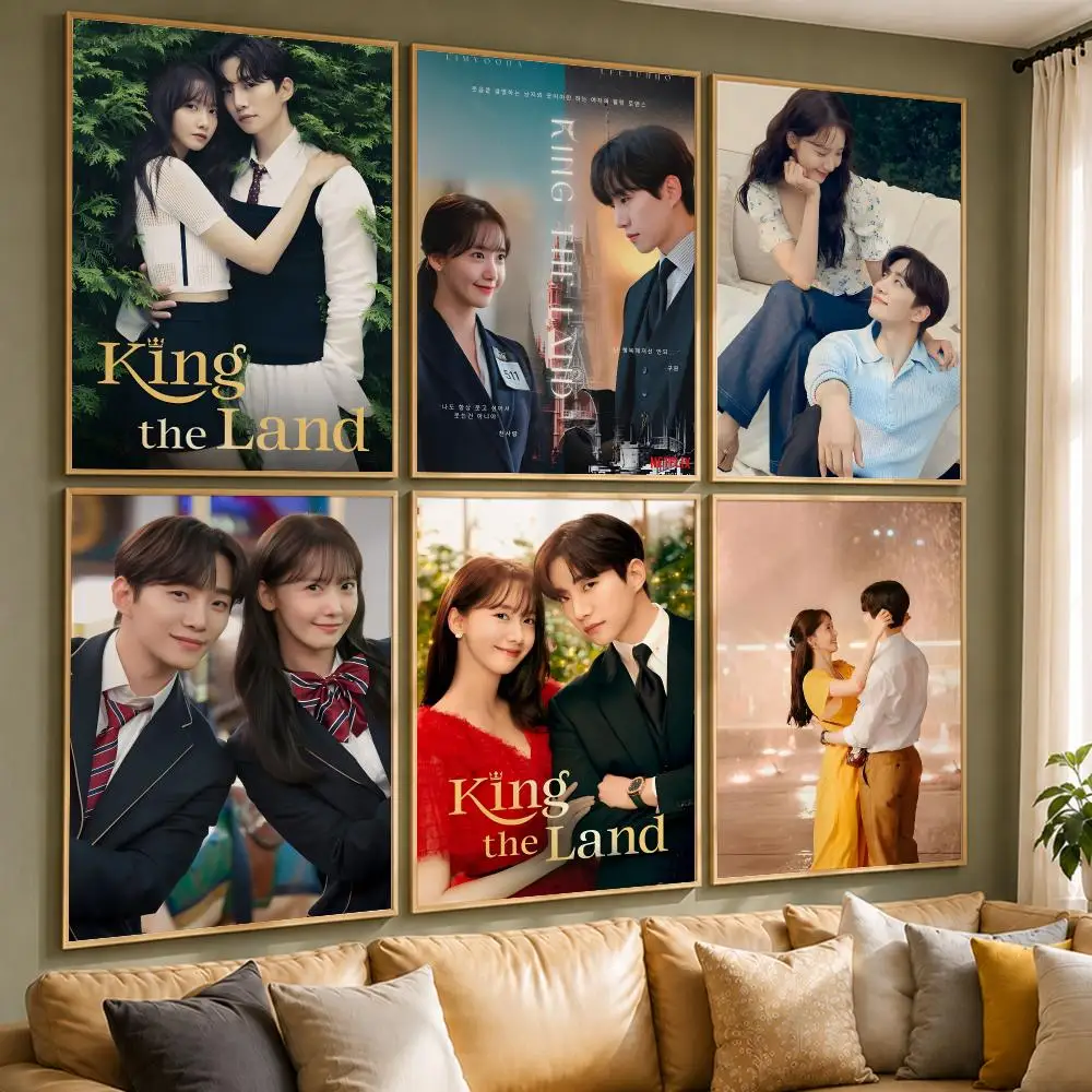 Popular Drama K-King the LandS Poster Vintage Retro Anime Poster Stickers Peel and Stick Wall Art Home Decor