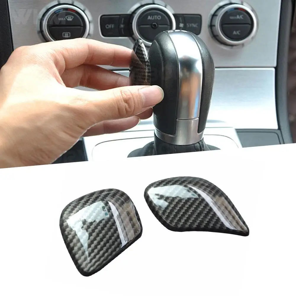 

Car Gear Shift Knob Caps Gear Head Side Trim Protetive Covers For VW Golf Polo Magotan Passat CC Scirocco Carbon Look Stickers