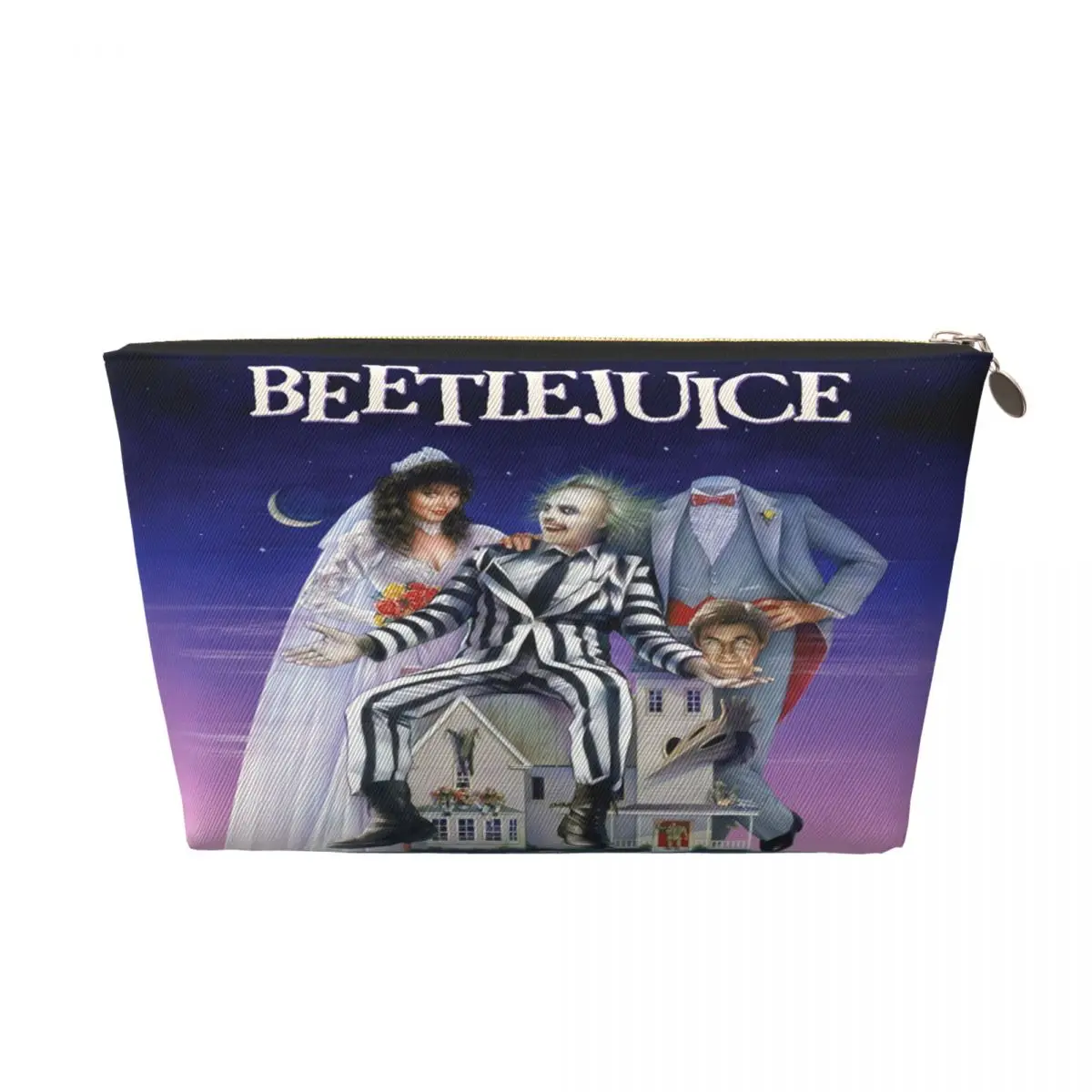 Custom Tim Burton Beetlejuices Horror Film Cosmetic Bag Women Cute Big Capacity Makeup Case Beauty Storage Toiletry Bags